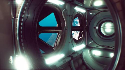 Videohive - Dark Space Ship Futuristic Interior - 32355612 - 32355612