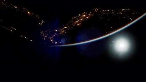 Videohive - Space Sun and Planet Earth at Night - 32355621 - 32355621