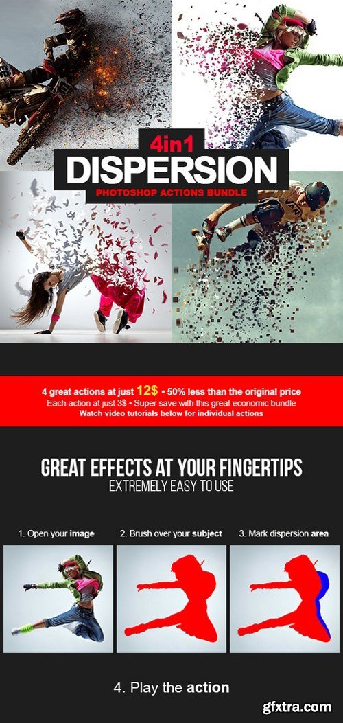 4-In-1 Dispersion Bundle Photoshop Action 22569035