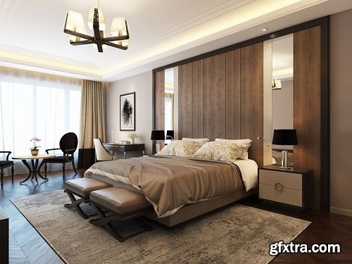 Modern Bedroom Interior Scene 41