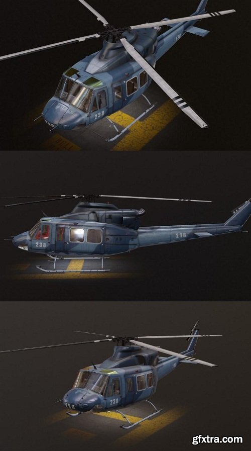 Bell 412 Helicopter 3D Model