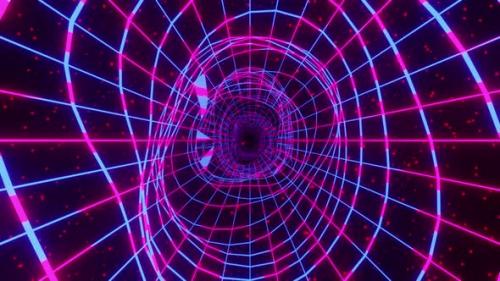 Videohive - Retro Colored Sci Fi Tunnel Vj Loop 4K - 32354987 - 32354987