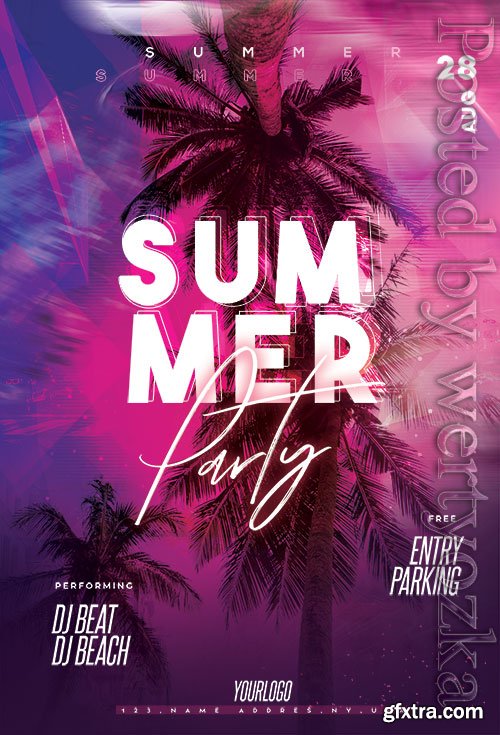 Tropical Vibes Flyer PSD Template