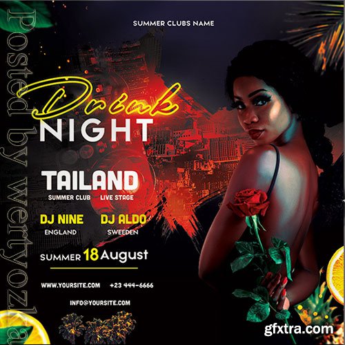 Drink Night Club PSD Flyer Template