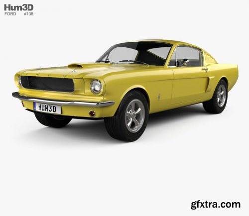 Ford Mustang Fastback with HQ interior 1965 3D model