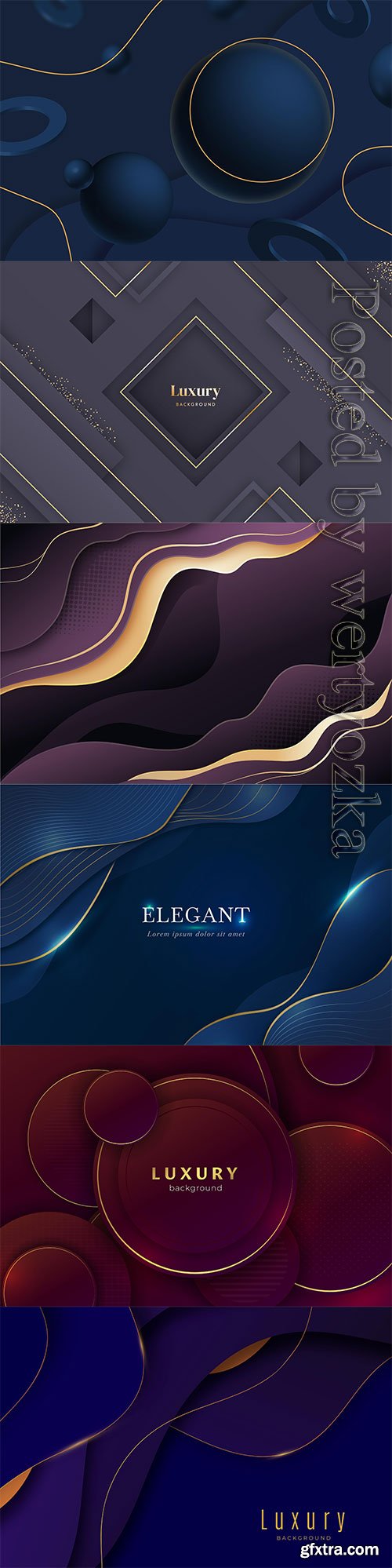 Luxury dark backgrounds with various abstract elements