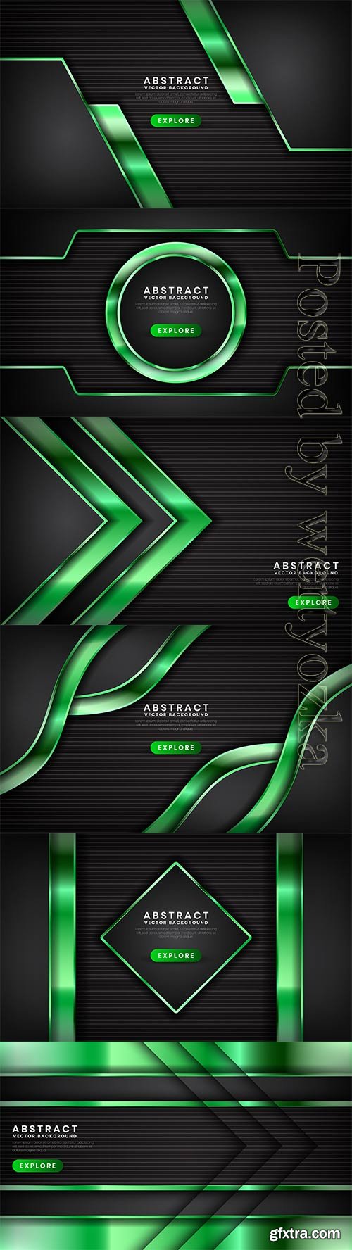 Abstract vector backgrounds with green design