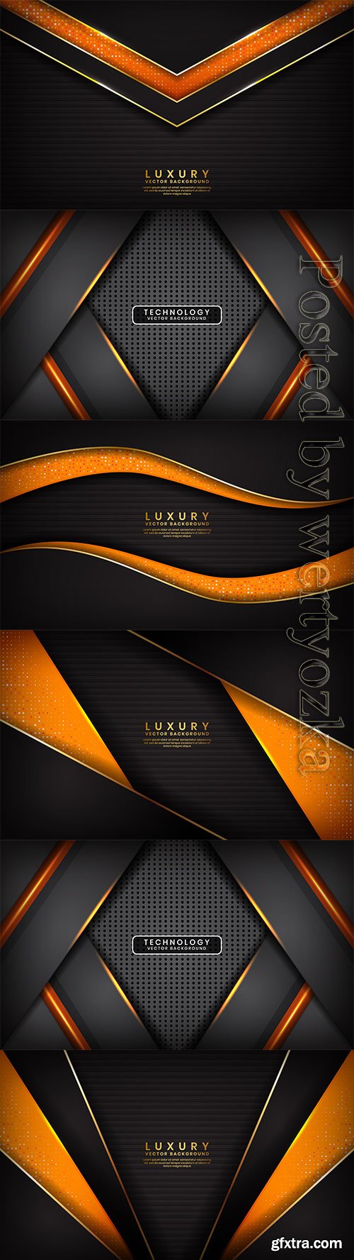 Abstract vector backgrounds with orange designs