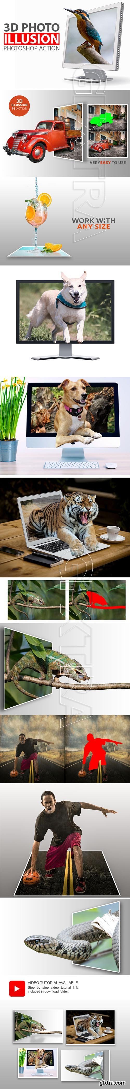 GraphicRiver - 3D Photo Illusion Photoshop Action 21110842