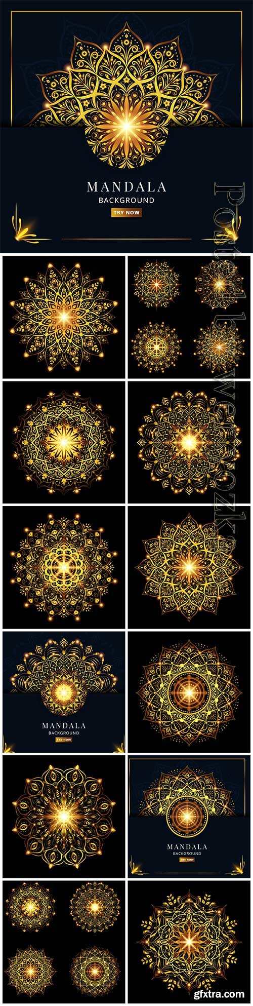 Set collection luxury mandala vector design