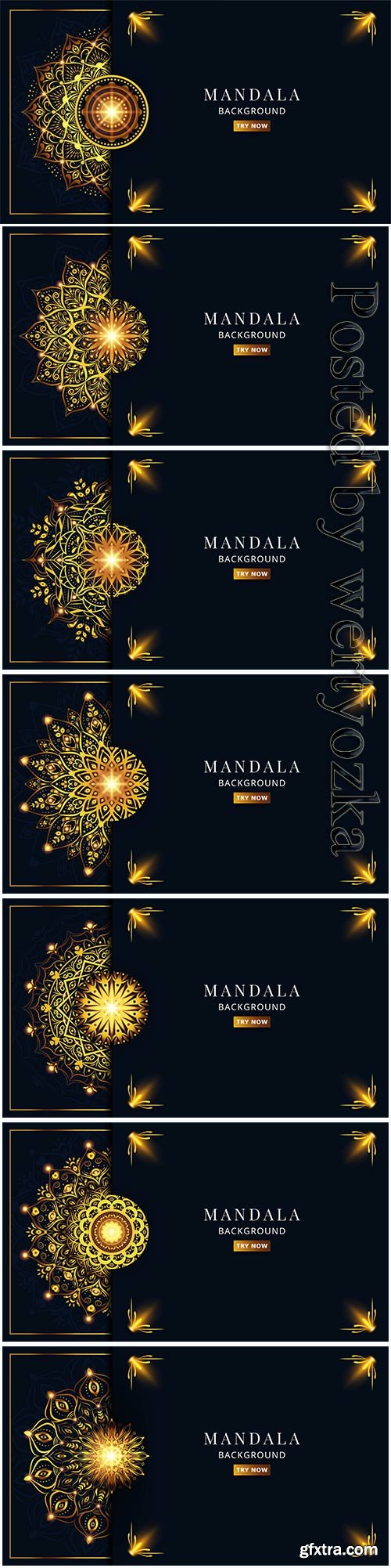 Luxury golden mandala vector banner