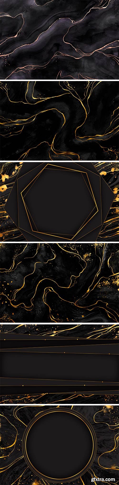 Black and golden marble vector background