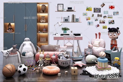 Toys and furniture set 6 3D model