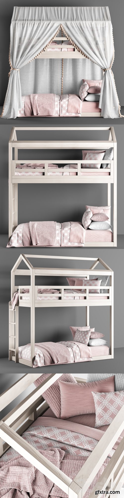 RH Cole House Bunk Bed 3d model
