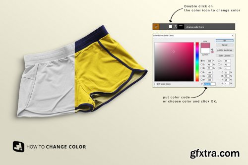 CreativeMarket - Female Sportswear Shorts Mockup 5357877