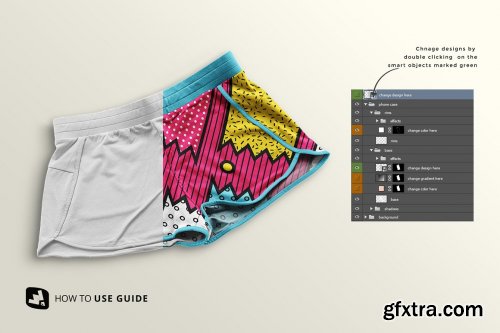 CreativeMarket - Female Sportswear Shorts Mockup 5357877