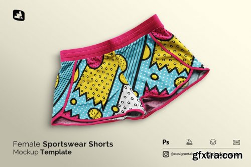 CreativeMarket - Female Sportswear Shorts Mockup 5357877