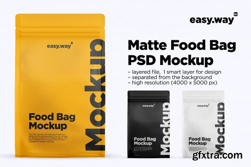 CreativeMarket - Matte Coffee Bag Mockup 5994773