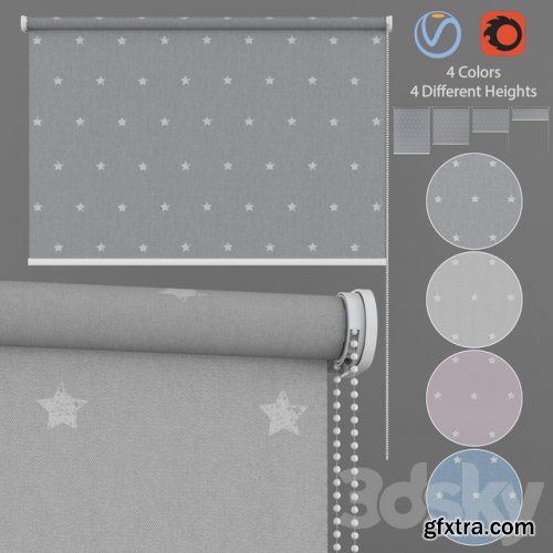  Roller Blind Stars in Four Colors Set 1