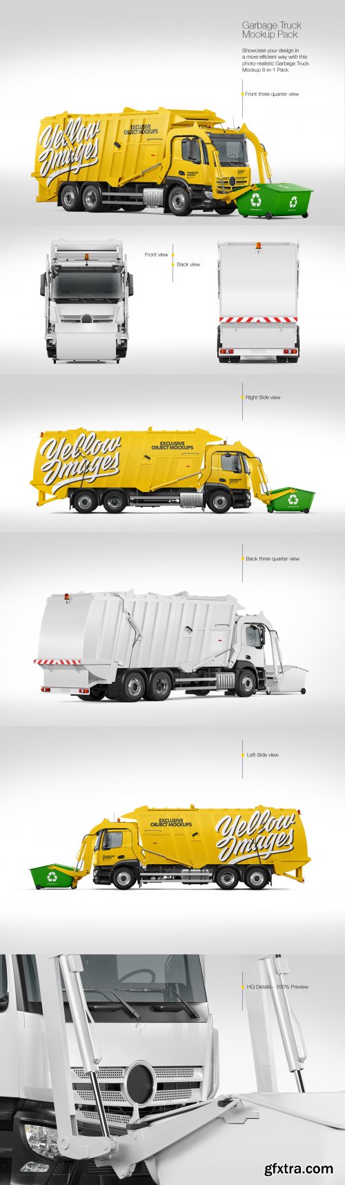 Garbage Truck Mockup Pack 82906