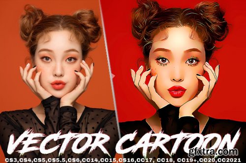 Vector Cartoon painting Photoshop Actions