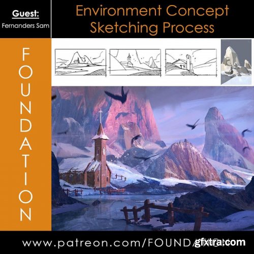Foundation Patreon - Environment Concept Sketching Process with Fernanders Sam