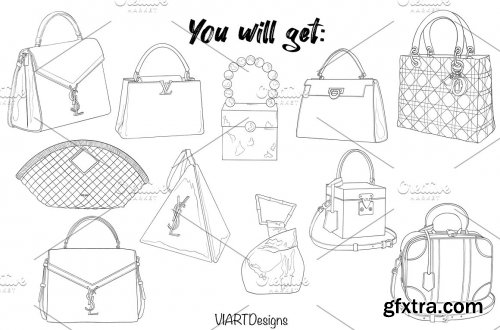 CreativeMarket - Fashion bags & purses stamps Procreate 5915833