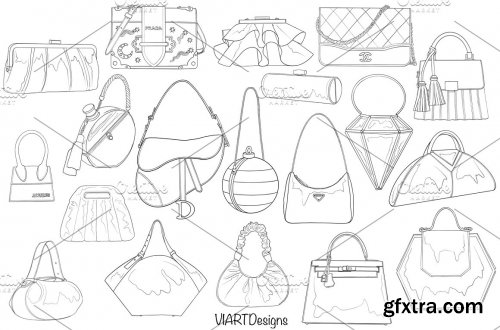 CreativeMarket - Fashion bags & purses stamps Procreate 5915833