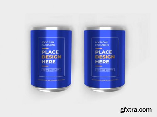 Aluminium food can packaging mockup