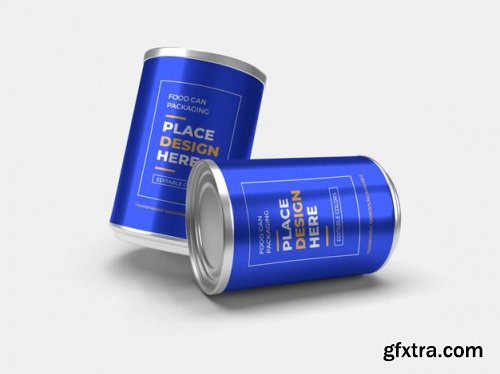 Aluminium food can packaging mockup