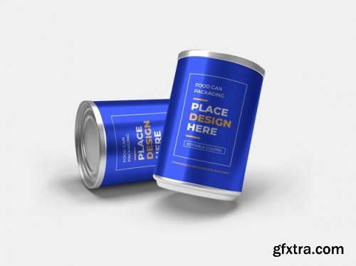 Aluminium food can packaging mockup