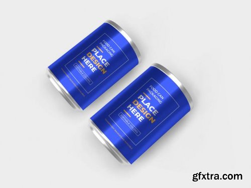 Aluminium food can packaging mockup