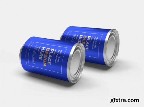 Aluminium food can packaging mockup