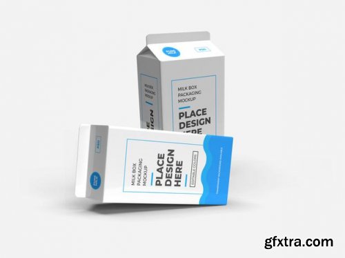 Milk box and drink packaging mockup