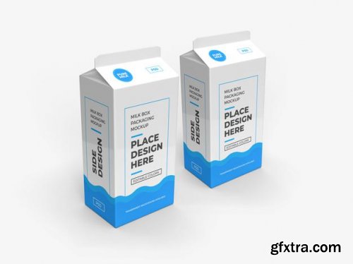 Milk box and drink packaging mockup