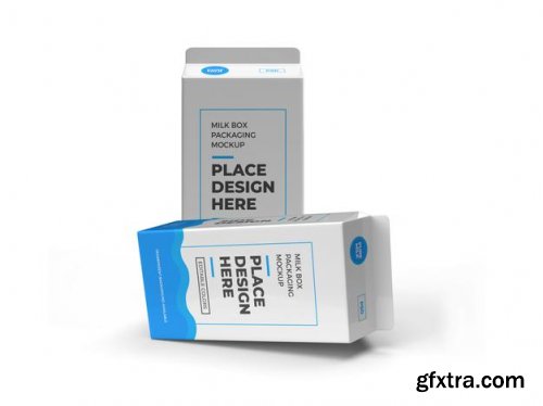 Milk box and drink packaging mockup