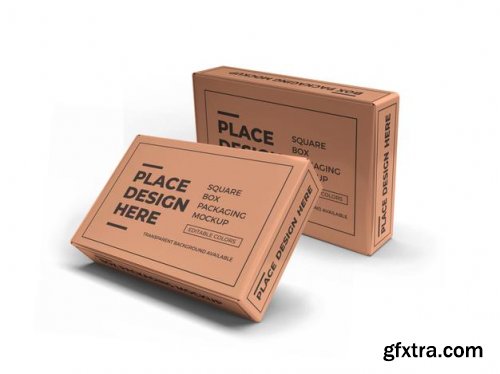 Rectangular box packaging mockup