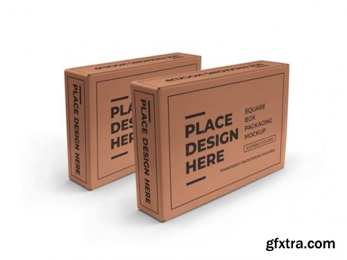 Rectangular box packaging mockup