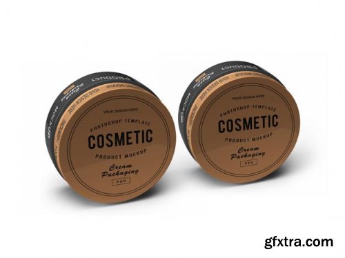 Cream cosmetic jar mockup