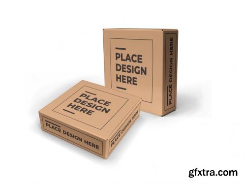  Small square box packaging mockup