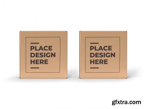  Small square box packaging mockup