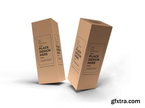  Long box packaging mockup