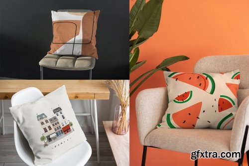 CreativeMarket - Pillow Mock-Up Set 5995955