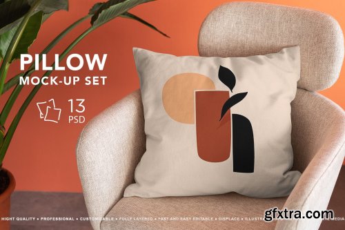 CreativeMarket - Pillow Mock-Up Set 5995955