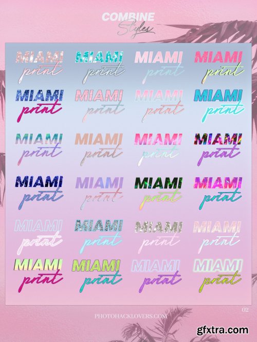 CreativeMarket - Miami Print Aesthetic PS Styles 6116756