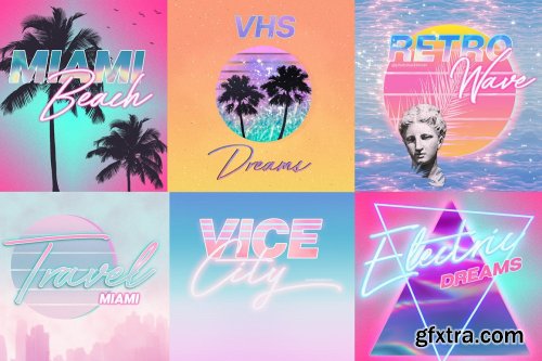 CreativeMarket - Miami Print Aesthetic PS Styles 6116756