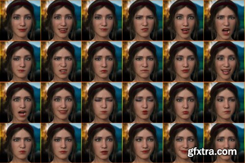 Emotional Response Mix and Match Expressions for Genesis 8.1 Female