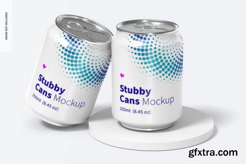 250 ml stubby cans mockup