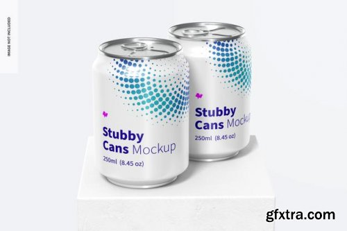 250 ml stubby cans mockup