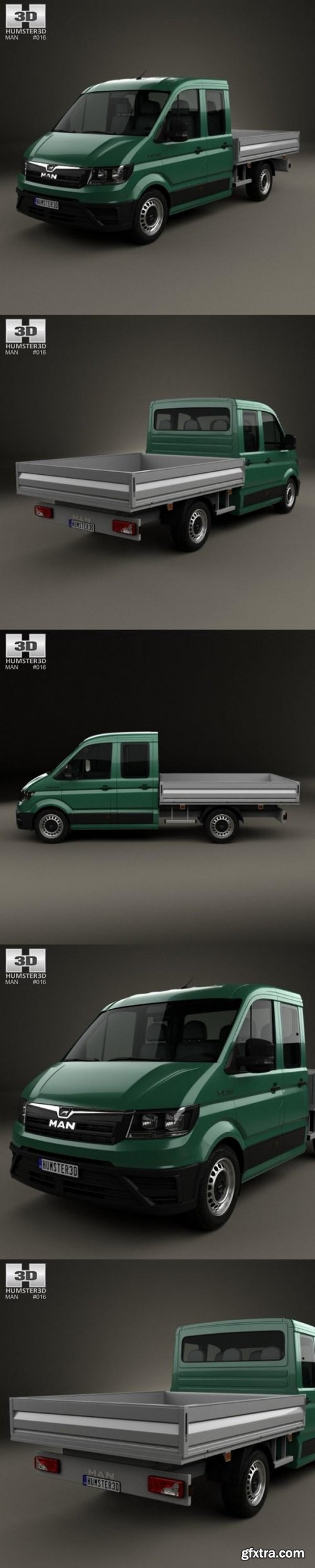 MAN TGE Crew Cab Platform Body L1 2017 3D Model